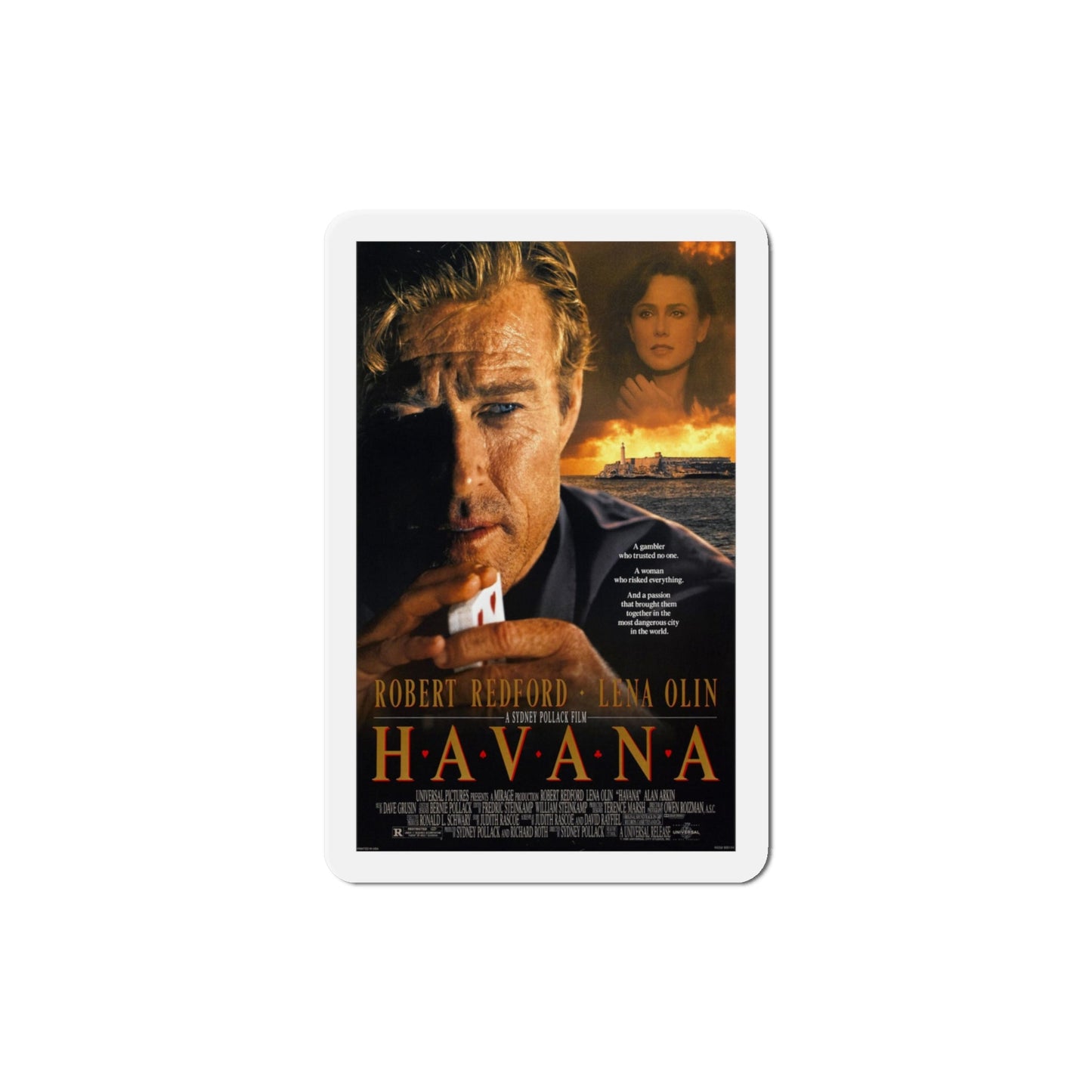 Havana 1990 Movie Poster Die-Cut Magnet-4" x 4"-The Sticker Space