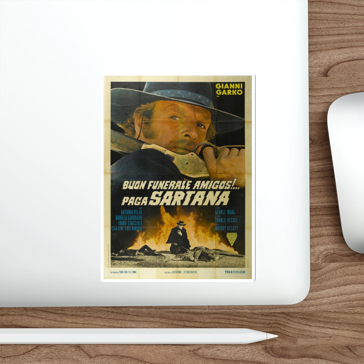 HAVE A GOOD FUNERAL MY FRIEND... SARTANA WILL PAY 1970 Movie Poster STICKER Vinyl Die-Cut Decal-The Sticker Space