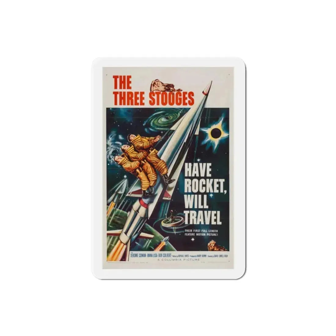 Have Rocket Will Travel 1959 Movie Poster Refrigerator Magnet 2 Inch - The Sticker Space
