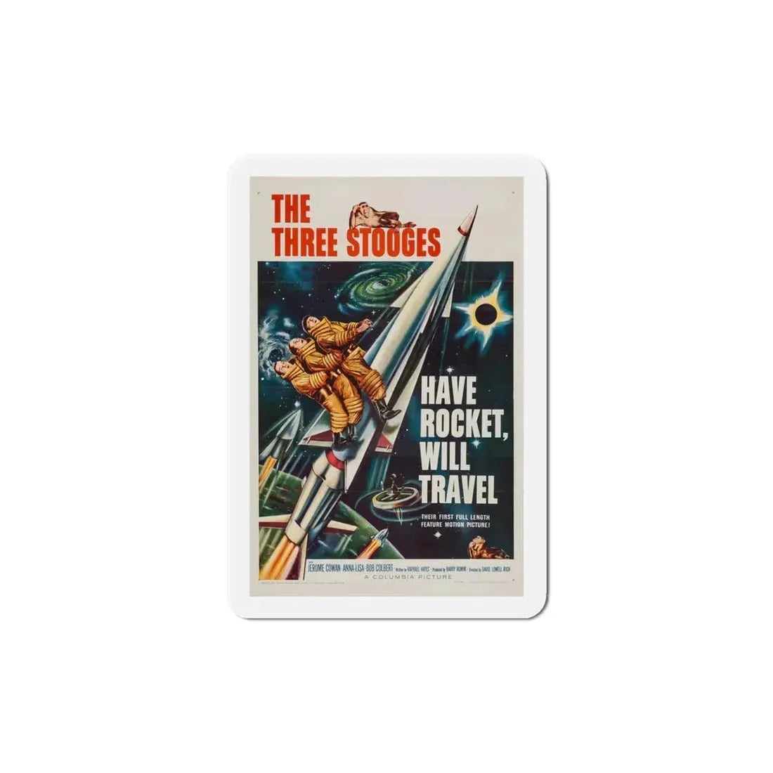 Have Rocket Will Travel 1959 Movie Poster Refrigerator Magnet - The Sticker Space