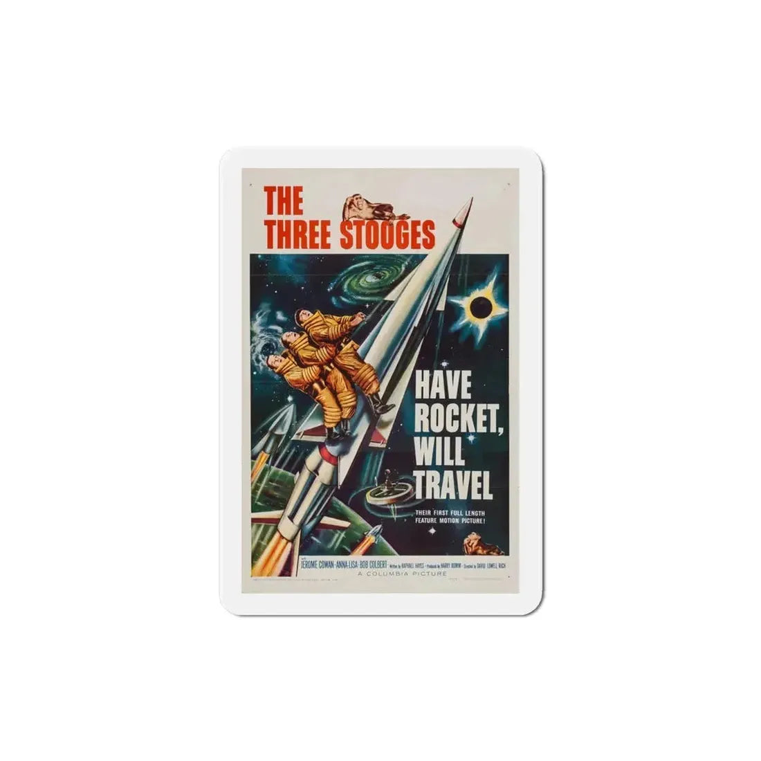 Have Rocket Will Travel 1959 Movie Poster Refrigerator Magnet - The Sticker Space