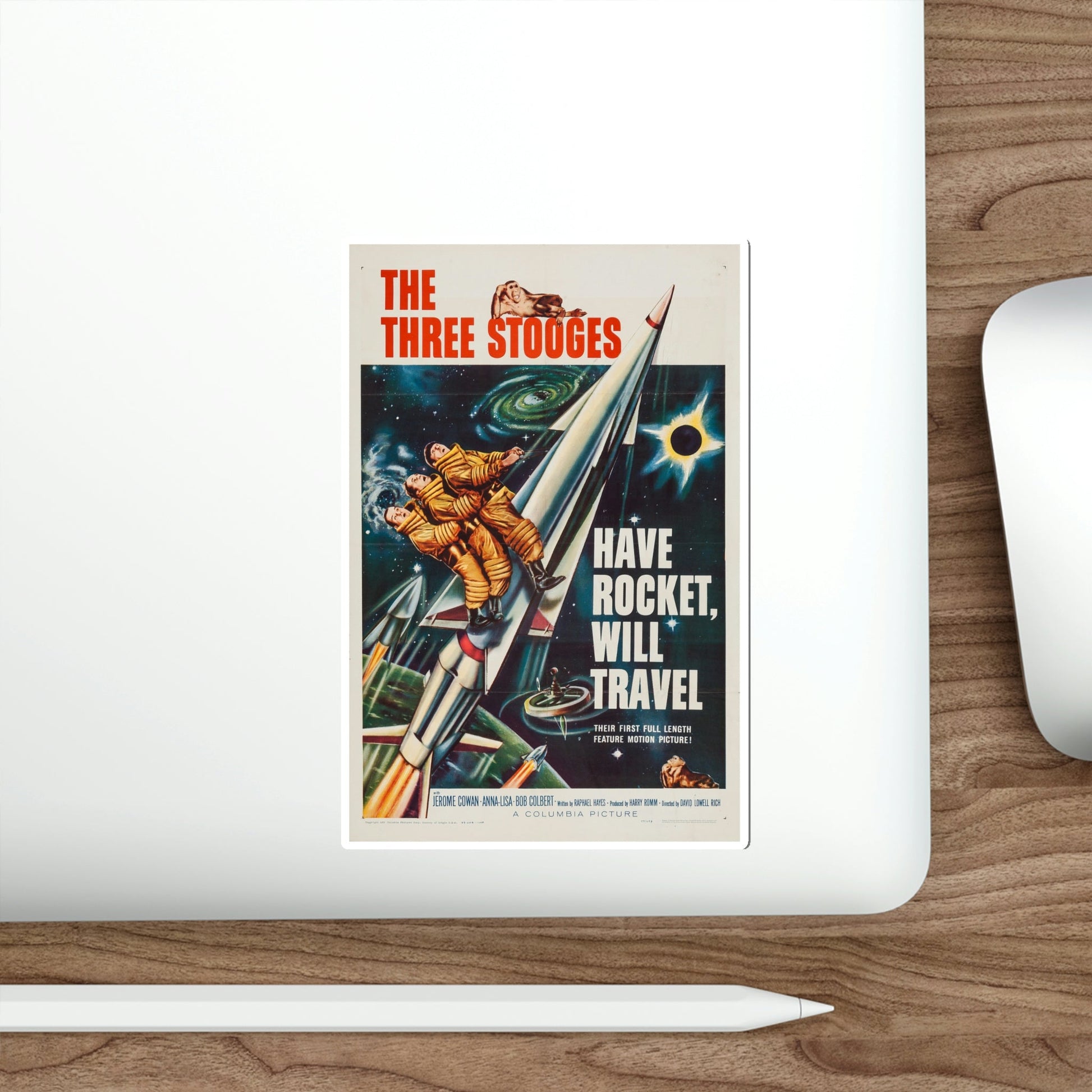 Have Rocket Will Travel 1959 Movie Poster STICKER Vinyl Die-Cut Decal-The Sticker Space