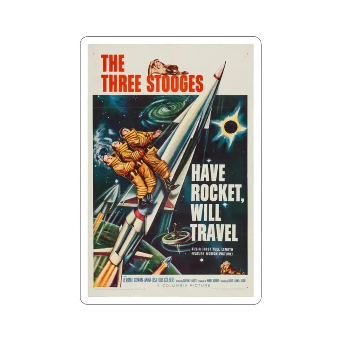 Have Rocket Will Travel 1959 Movie Poster STICKER Vinyl Die-Cut Decal 2 Inch - The Sticker Space