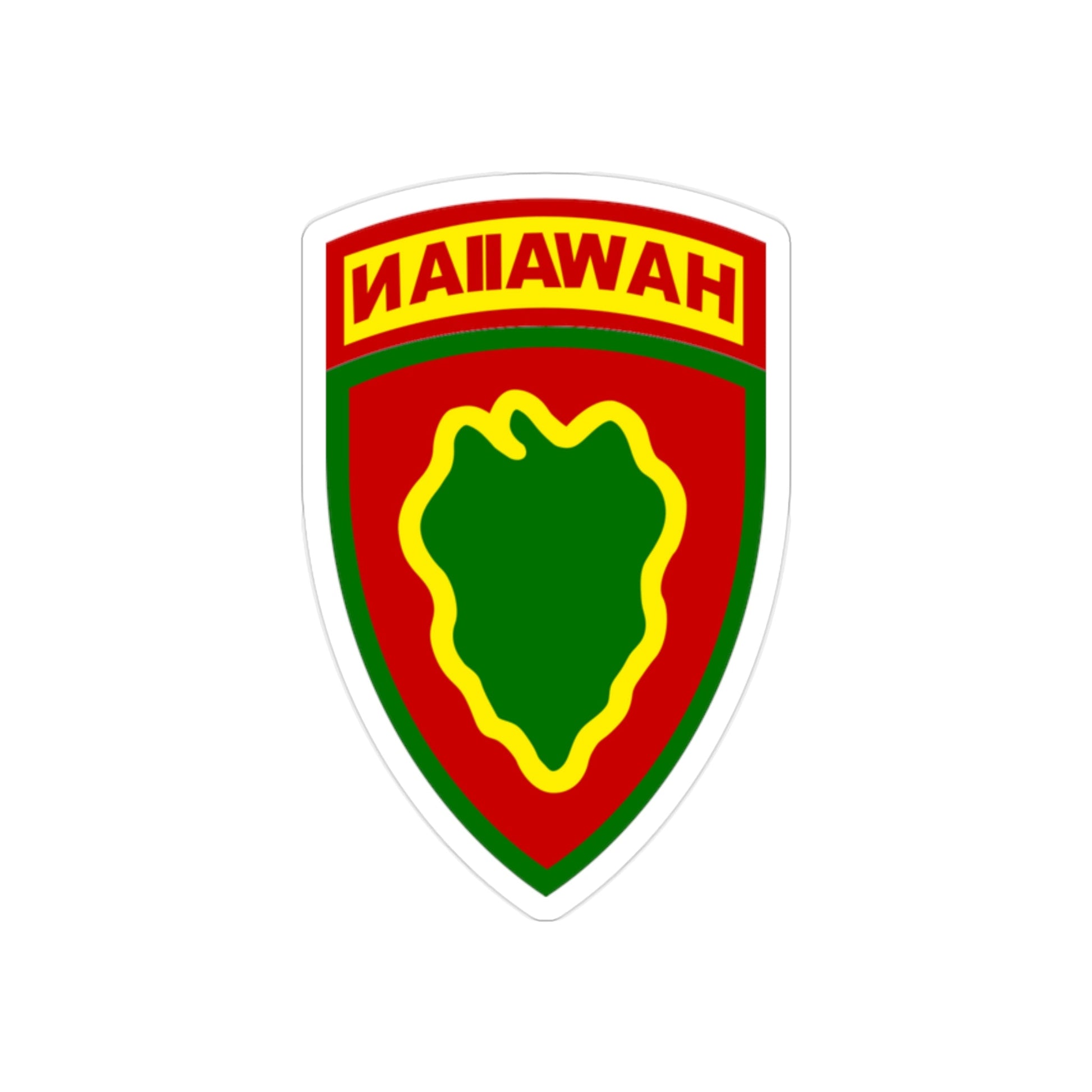 Hawaiian Division (U.S. Army) REVERSE PRINT Transparent STICKER-2 Inch-The Sticker Space