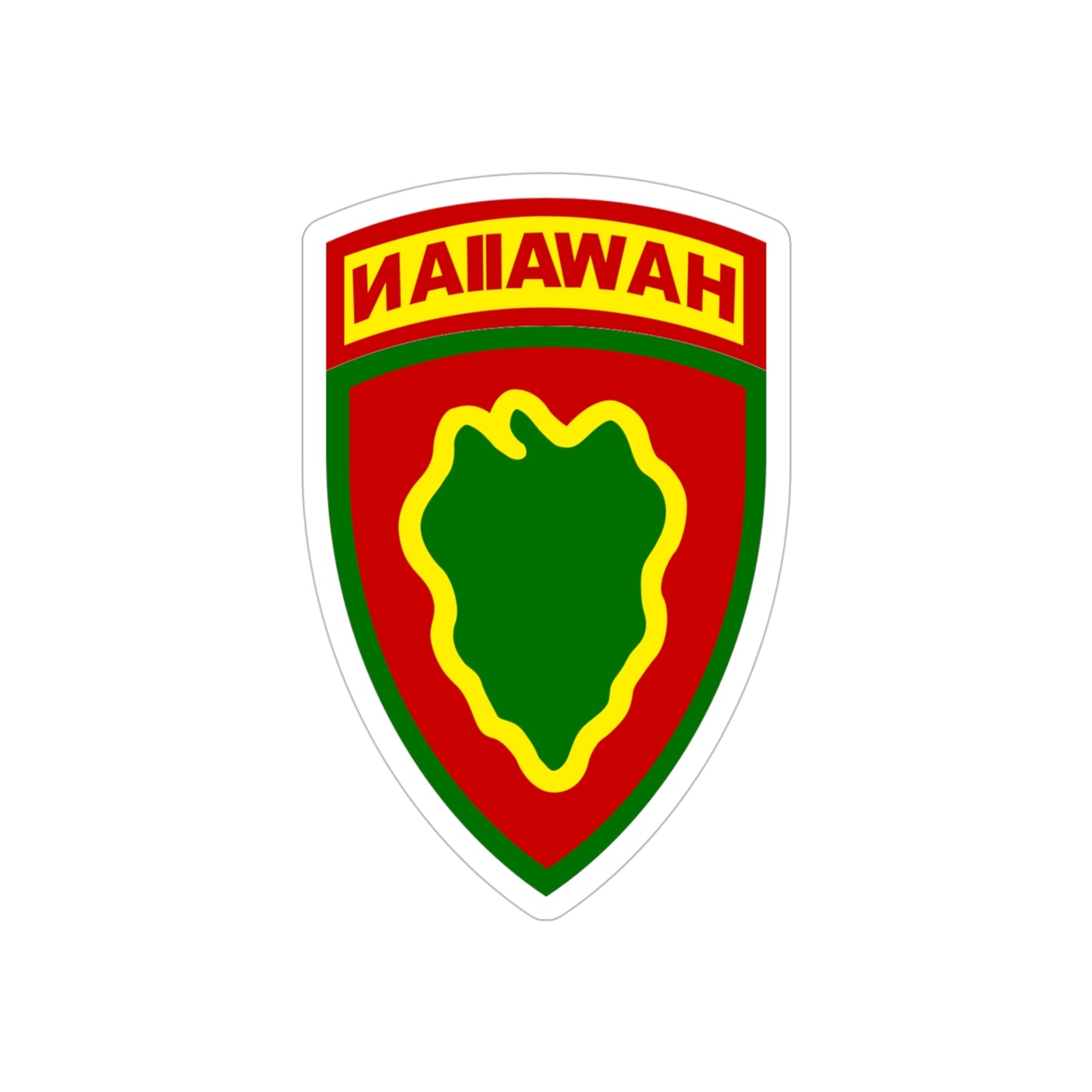 Hawaiian Division (U.S. Army) REVERSE PRINT Transparent STICKER-5" × 5"-The Sticker Space