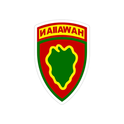 Hawaiian Division (U.S. Army) REVERSE PRINT Transparent STICKER-5" × 5"-The Sticker Space