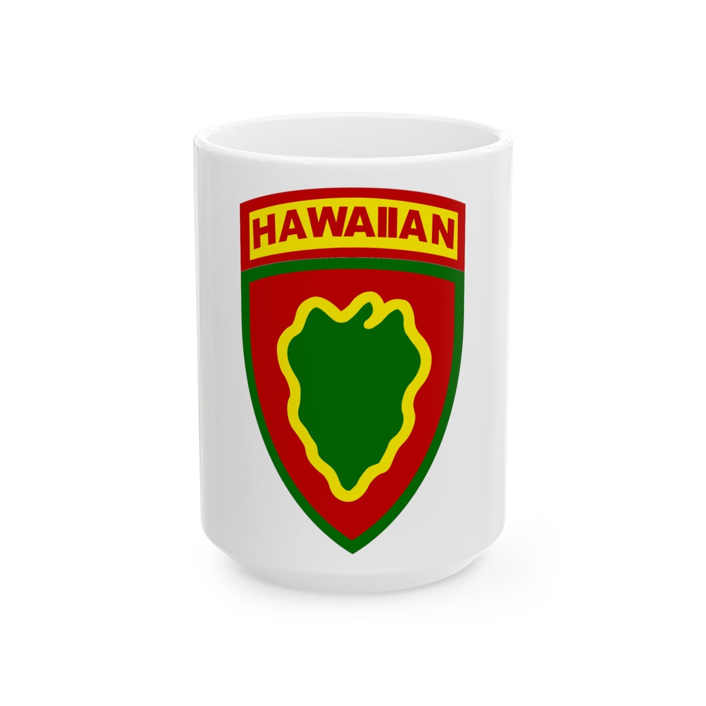 Hawaiian Division (U.S. Army) White Coffee Mug-15oz-The Sticker Space