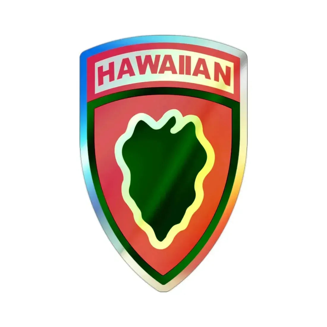 Hawaiian Division (U.S. Army) Holographic STICKER Die-Cut Vinyl Decal 2 Inch Holographic - The Sticker Space