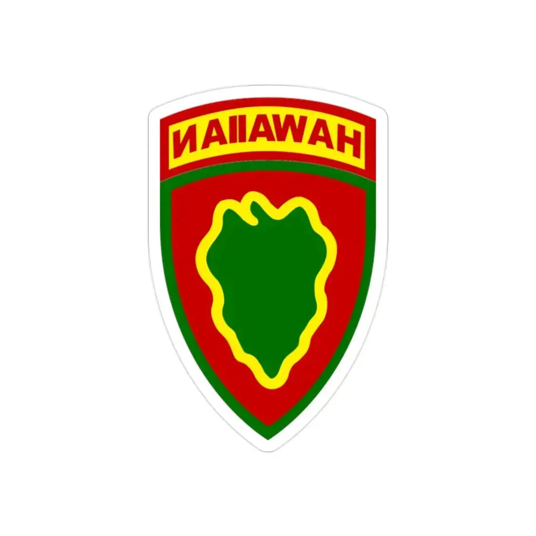 Hawaiian Division (U.S. Army) REVERSE PRINT Transparent Die-Cut STICKER 2 Inch Die-Cut Transparent - The Sticker Space