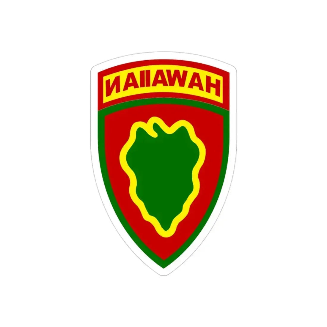 Hawaiian Division (U.S. Army) REVERSE PRINT Transparent Die-Cut STICKER 3 Inch Die-Cut Transparent - The Sticker Space