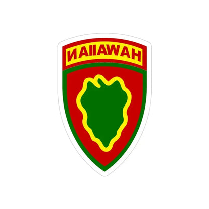 Hawaiian Division (U.S. Army) REVERSE PRINT Transparent Die-Cut STICKER 3 Inch Die-Cut Transparent - The Sticker Space
