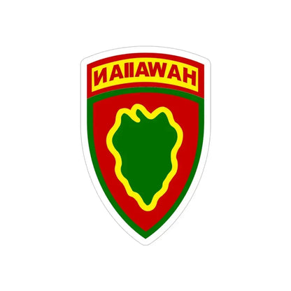 Hawaiian Division (U.S. Army) REVERSE PRINT Transparent Die-Cut STICKER 5 Inch Die-Cut Transparent - The Sticker Space