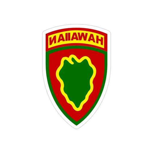 Hawaiian Division (U.S. Army) REVERSE PRINT Transparent Die-Cut STICKER 6 Inch Die-Cut Transparent - The Sticker Space