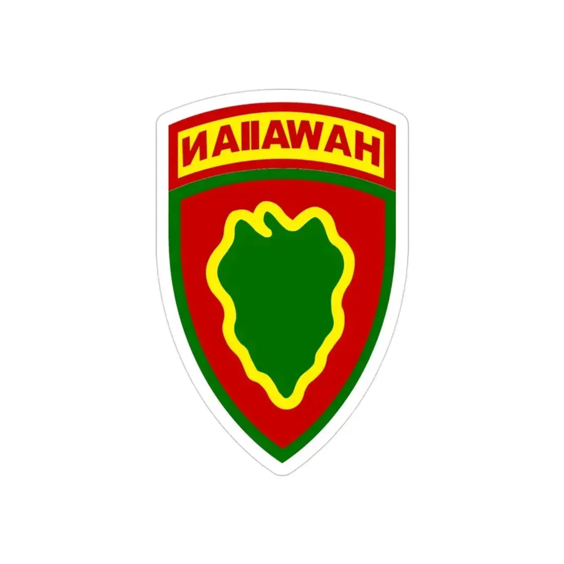 Hawaiian Division (U.S. Army) REVERSE PRINT Transparent Die-Cut STICKER - The Sticker Space