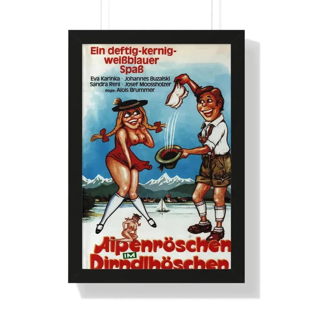 HAY COUNTRY SWINGERS 1971 - Framed Movie Poster 16″ x 24″ Black - The Sticker Space
