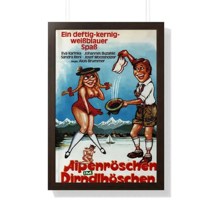 HAY COUNTRY SWINGERS 1971 - Framed Movie Poster 20" x 30" Walnut - The Sticker Space