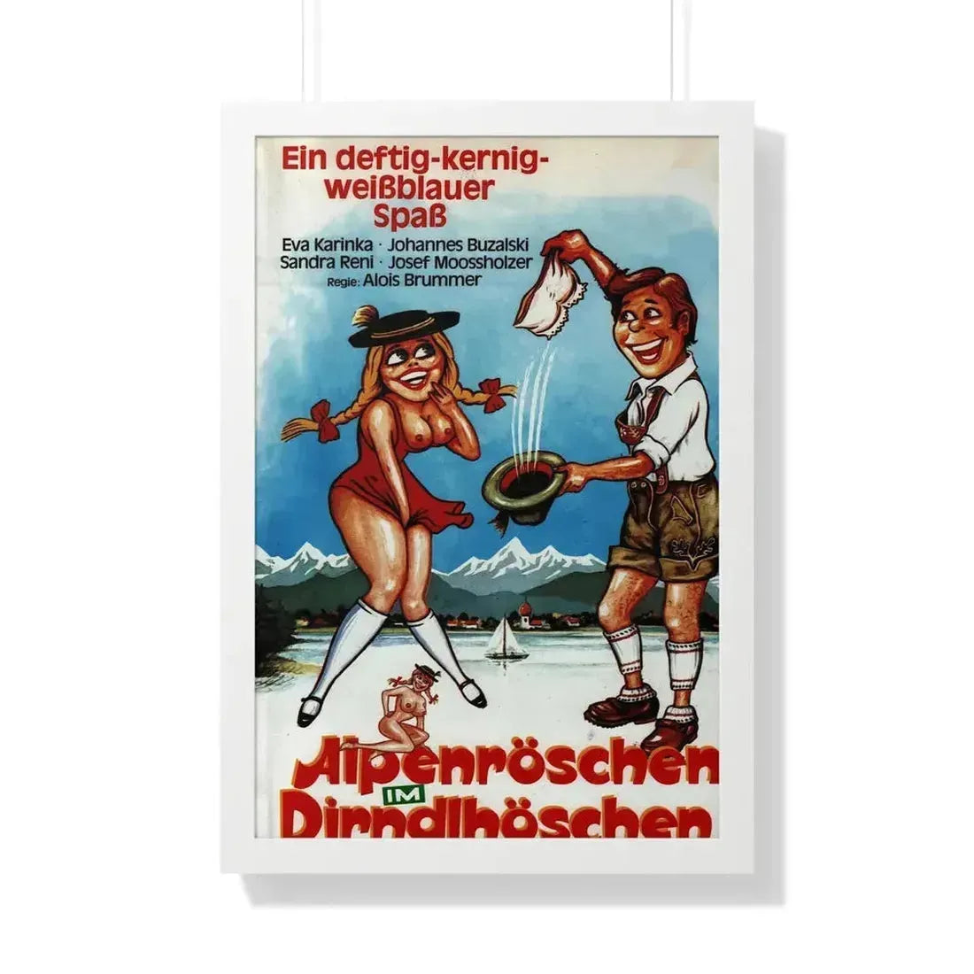 HAY COUNTRY SWINGERS 1971 - Framed Movie Poster 20" x 30" White - The Sticker Space