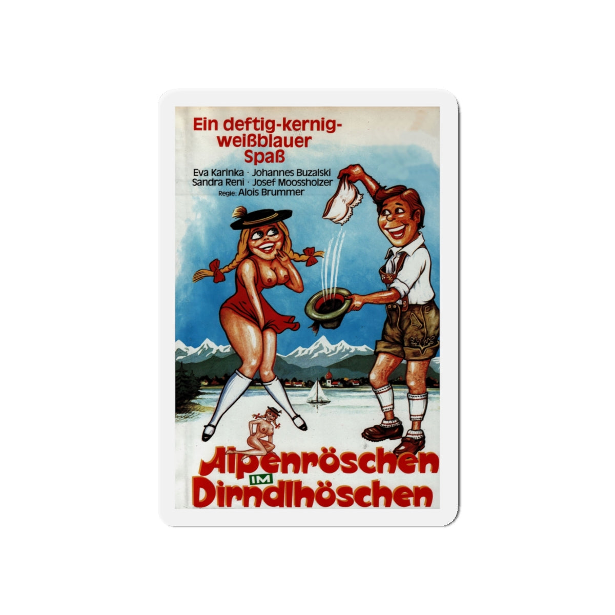 HAY COUNTRY SWINGERS 1971 Movie Poster - Die-Cut Magnet-5" x 5"-The Sticker Space