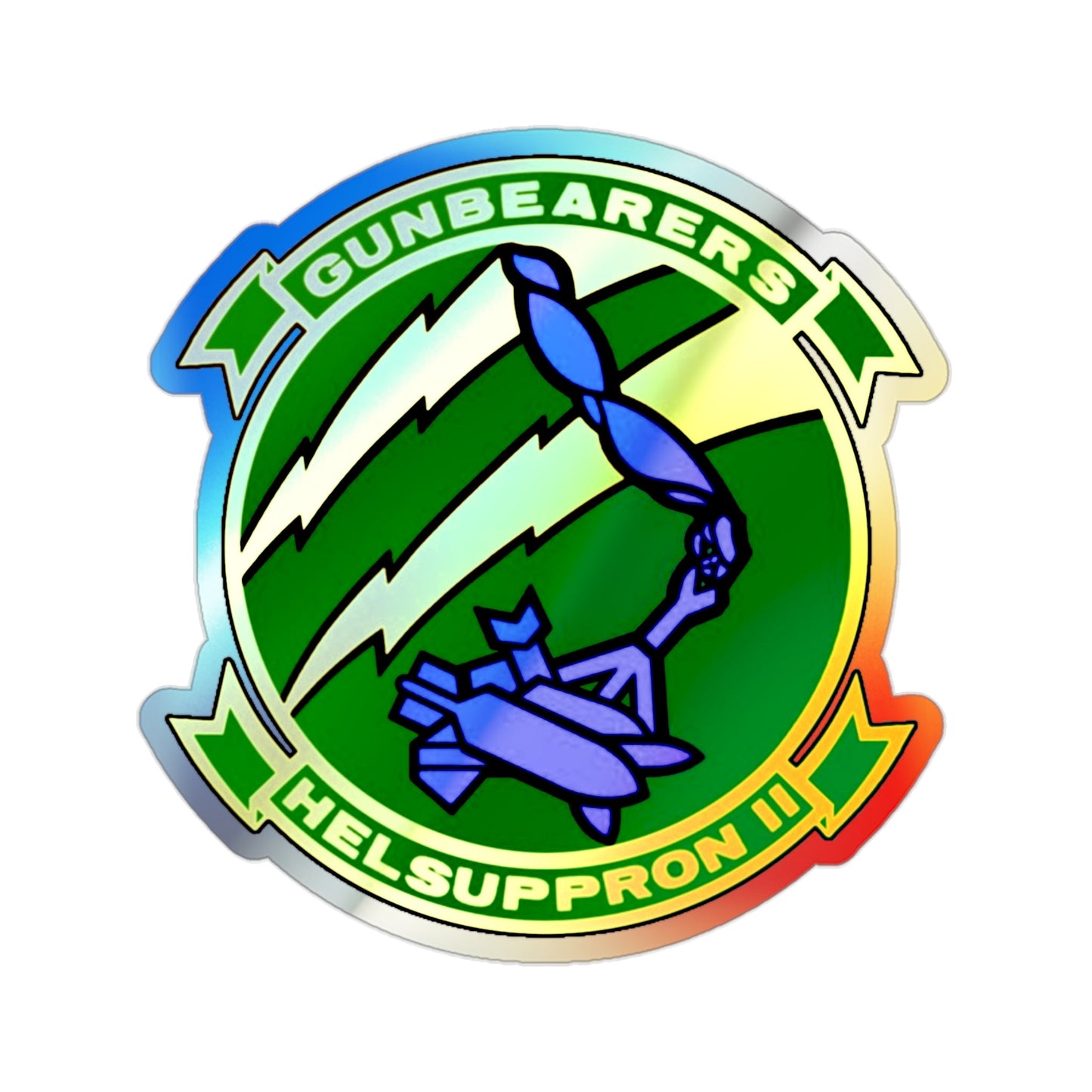 HC 11 Helicopter Combat Support Squadron 11 (U.S. Navy) Holographic STICKER Die-Cut Vinyl Decal-2 Inch-The Sticker Space