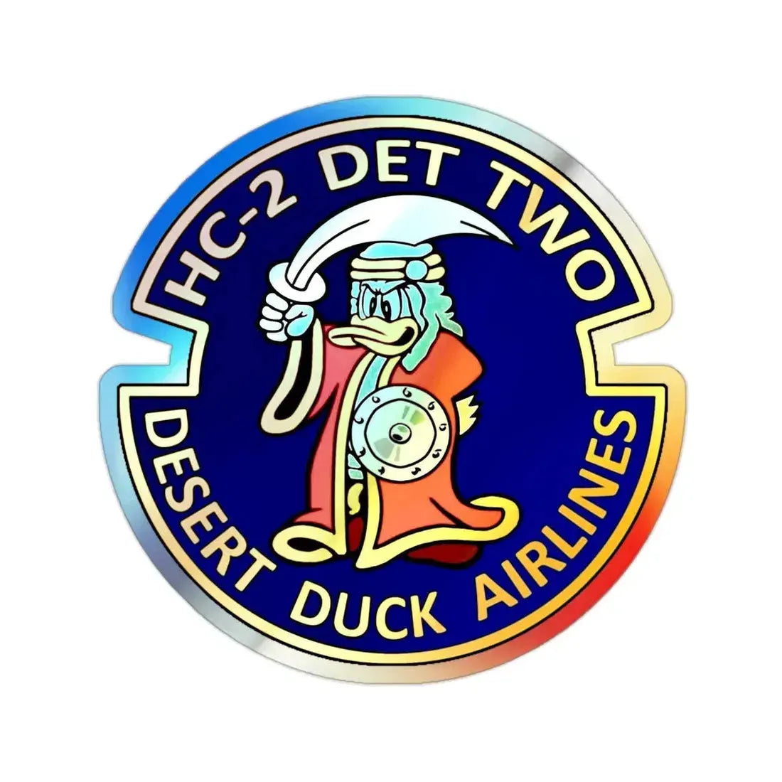 HC 2  (U.S. Navy) Holographic STICKER Die-Cut Vinyl Decal 2 Inch Holographic - The Sticker Space