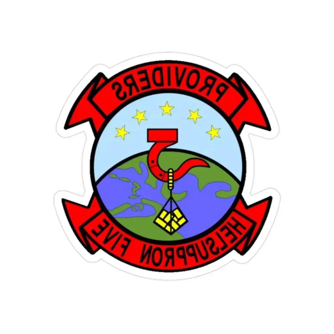 HC 5 Helicopter Combat Support Squadron 5 (U.S. Navy) REVERSE PRINT Transparent Die-Cut STICKER 2 Inch Die-Cut Transparent - The Sticker Space