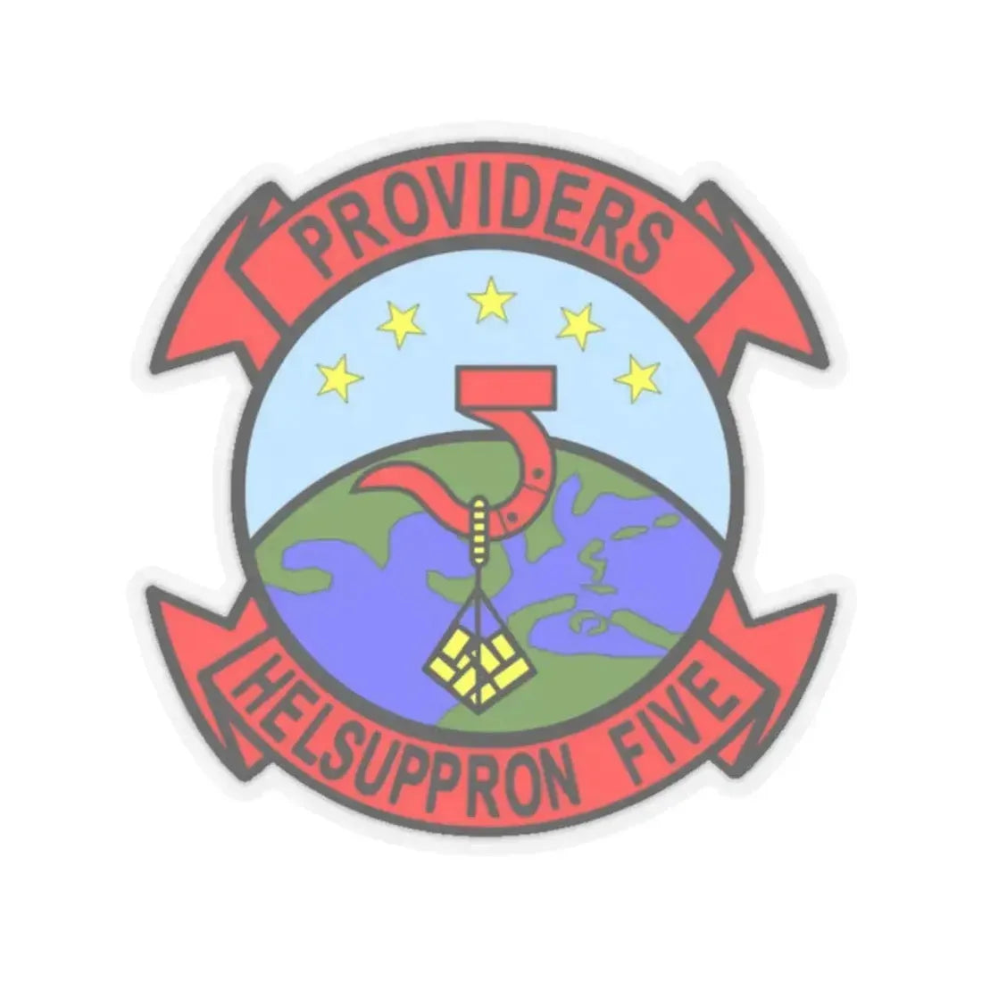 HC 5 Helicopter Combat Support Squadron 5 (U.S. Navy) STICKER Vinyl Kiss-Cut Decal 4 Inch Transparent - The Sticker Space