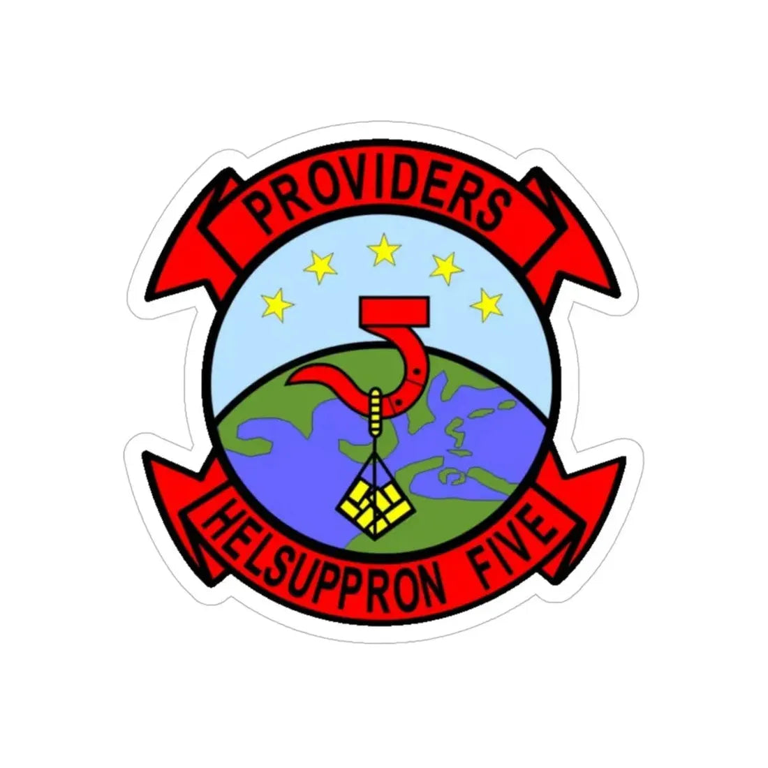 HC 5 Helicopter Combat Support Squadron 5 (U.S. Navy) Transparent STICKER Die-Cut Vinyl Decal 5 Inch Transparent - The Sticker Space