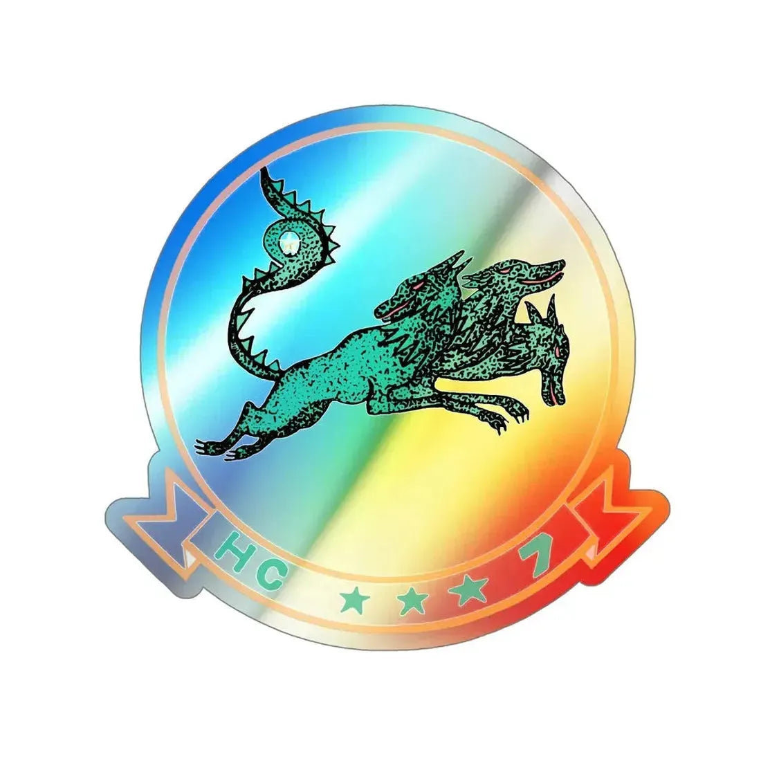 HC 7 'Seadevils' (U.S. Navy) Holographic STICKER Die-Cut Vinyl Decal 6 Inch Holographic - The Sticker Space