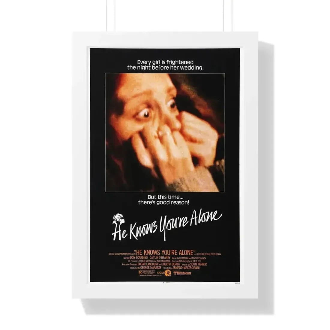 HE KNOWS YOU'RE ALONE 1980 - Framed Movie Poster - The Sticker Space