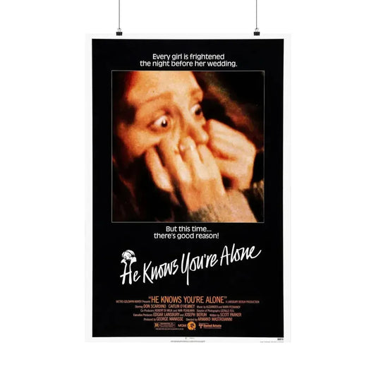HE KNOWS YOU'RE ALONE 1980 - Paper Movie Poster 24″ x 36″ Matte - The Sticker Space