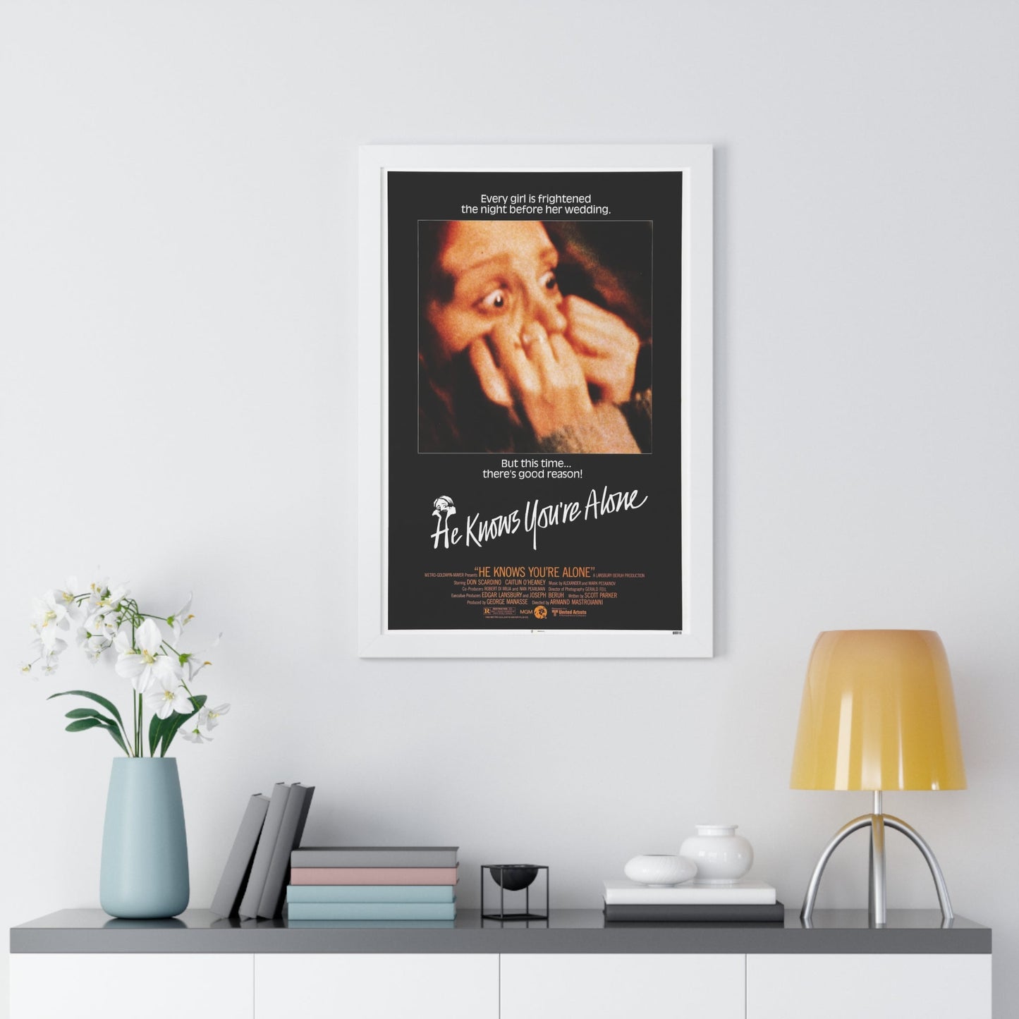 HE KNOWS YOU'RE ALONE 1980 - Framed Movie Poster-The Sticker Space