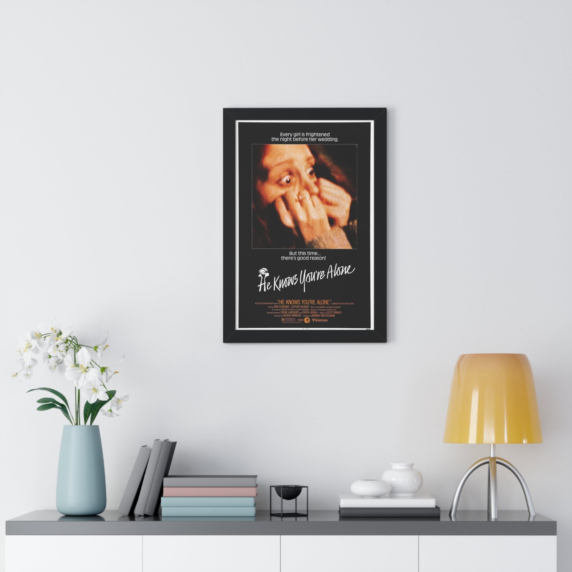 HE KNOWS YOU'RE ALONE 1980 - Framed Movie Poster-The Sticker Space