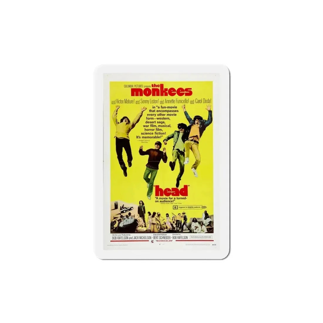 Head 1968 Movie Poster Refrigerator Magnet - The Sticker Space