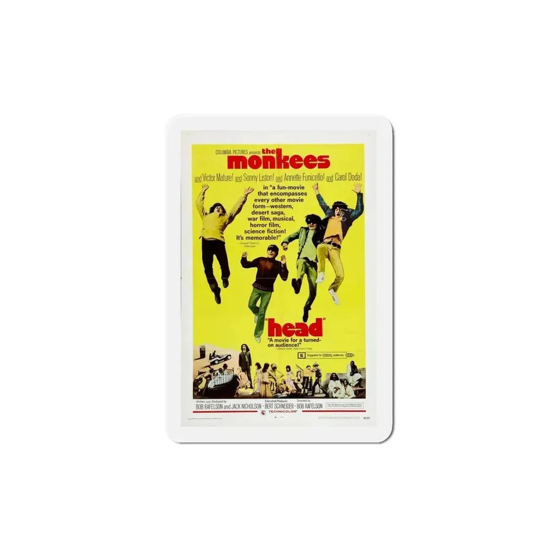 Head 1968 Movie Poster Refrigerator Magnet - The Sticker Space