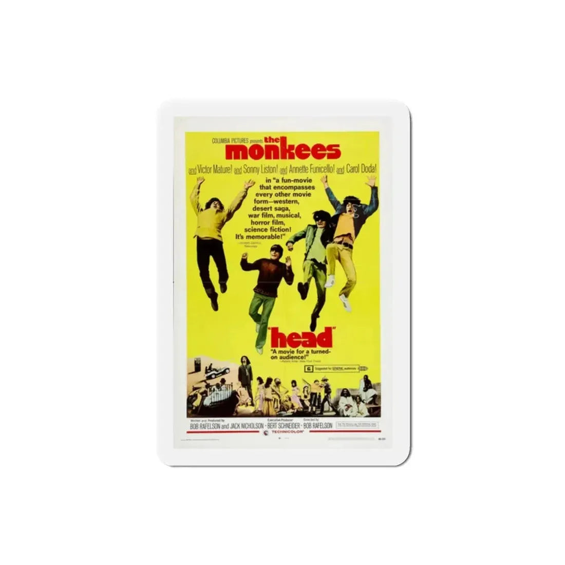 Head 1968 Movie Poster Refrigerator Magnet - The Sticker Space