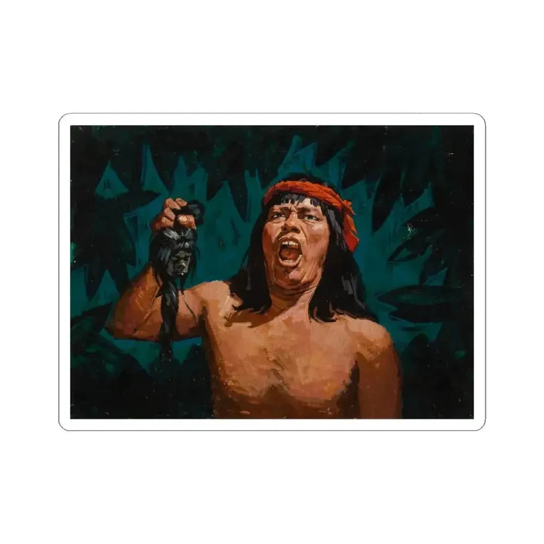 Head-Hunters, paperback cover, 1954 - STICKER Vinyl Kiss-Cut Decal 4 Inch White - The Sticker Space