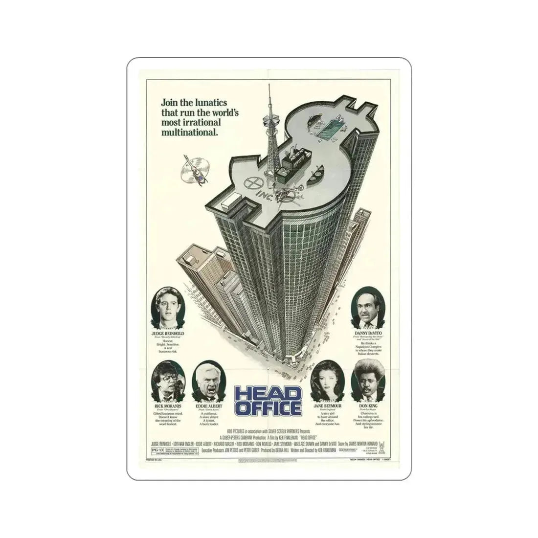 Head Office 1986 Movie Poster STICKER Vinyl Die-Cut Decal - The Sticker Space