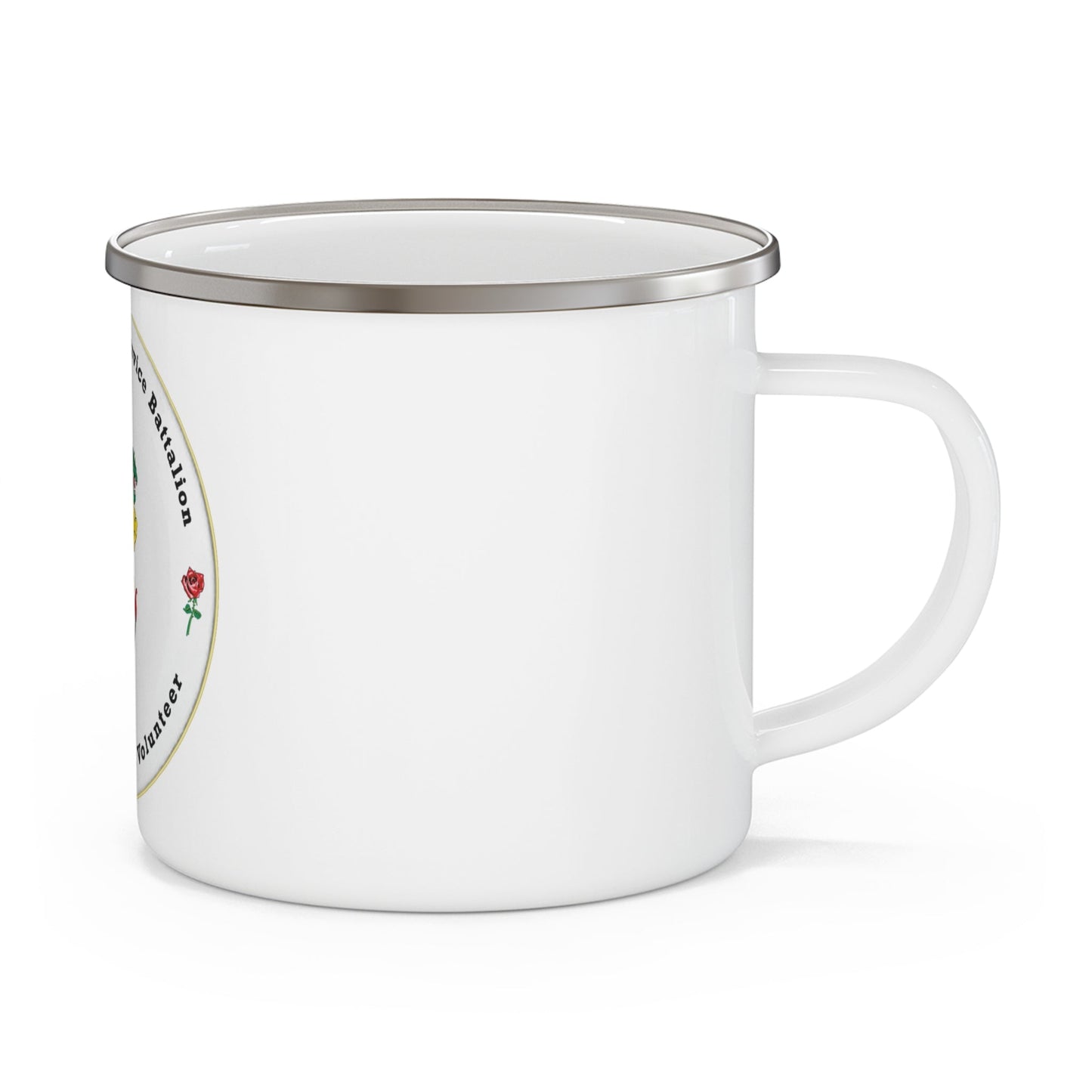 Headquarters And Service Battalion Family Readiness Volunteer (USMC) Enamel Mug-12oz-The Sticker Space