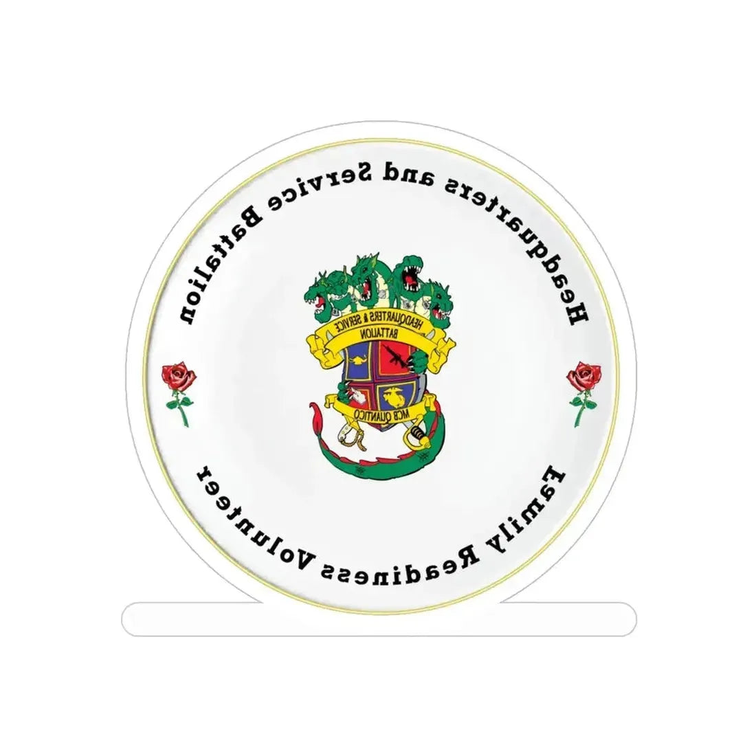 Headquarters And Service Battalion Family Readiness Volunteer (USMC) REVERSE PRINT Transparent Die-Cut STICKER - The Sticker Space