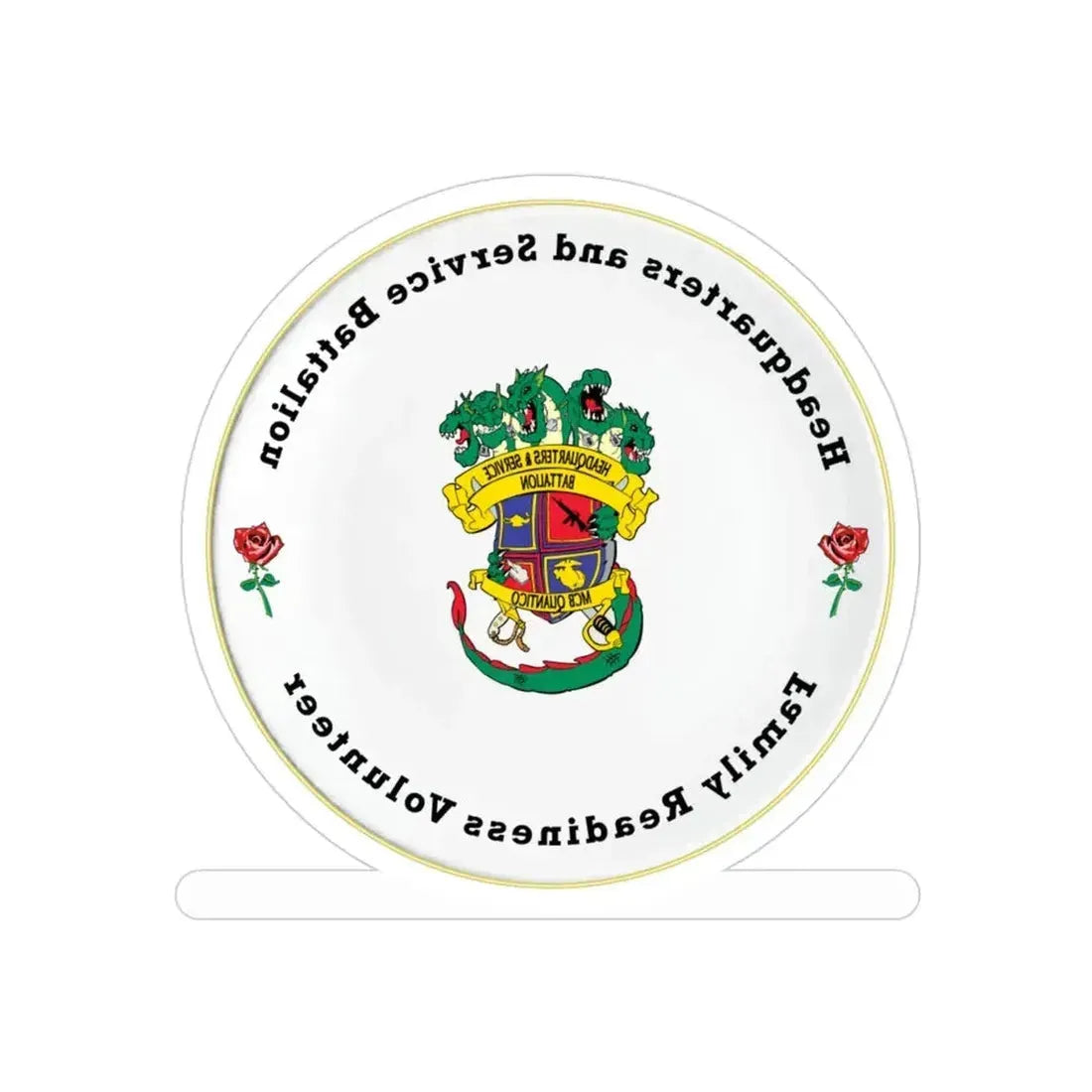 Headquarters And Service Battalion Family Readiness Volunteer (USMC) REVERSE PRINT Transparent Die-Cut STICKER - The Sticker Space