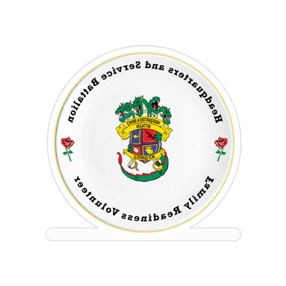 Headquarters And Service Battalion Family Readiness Volunteer (USMC) REVERSE PRINT Transparent STICKER-3" × 3"-The Sticker Space