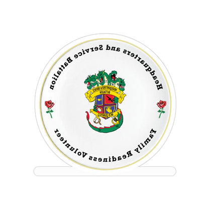 Headquarters And Service Battalion Family Readiness Volunteer (USMC) REVERSE PRINT Transparent STICKER-4" × 4"-The Sticker Space