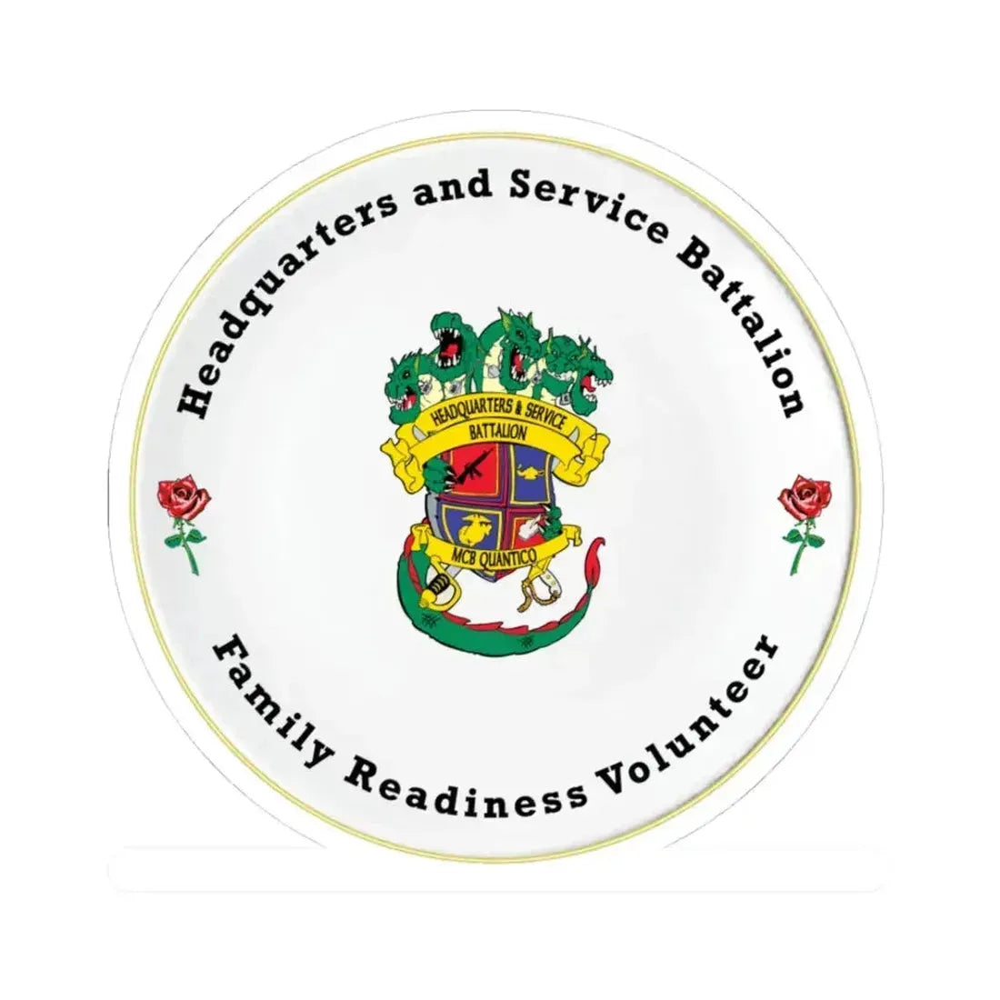 Headquarters And Service Battalion Family Readiness Volunteer (USMC) STICKER Vinyl Kiss-Cut Decal 3 Inch White - The Sticker Space