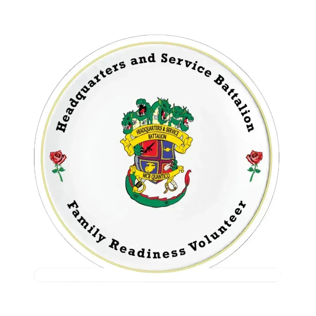 Headquarters And Service Battalion Family Readiness Volunteer (USMC) STICKER Vinyl Kiss-Cut Decal 6 Inch White - The Sticker Space