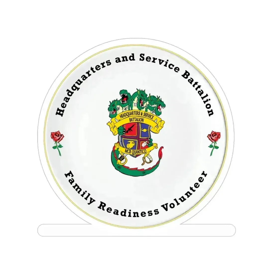 Headquarters And Service Battalion Family Readiness Volunteer (USMC) Transparent STICKER Die-Cut Vinyl Decal 6 Inch - The Sticker Space
