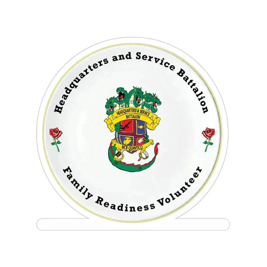 Headquarters And Service Battalion Family Readiness Volunteer (USMC) Transparent STICKER Die-Cut Vinyl Decal 6 Inch - The Sticker Space