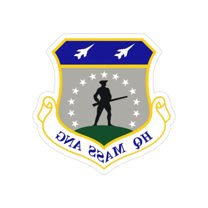 Headquarters Massachusetts Air National Guard (U.S. Air Force) REVERSE PRINT Transparent STICKER-3 Inch-The Sticker Space