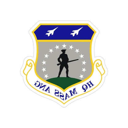 Headquarters Massachusetts Air National Guard (U.S. Air Force) REVERSE PRINT Transparent STICKER-4 Inch-The Sticker Space