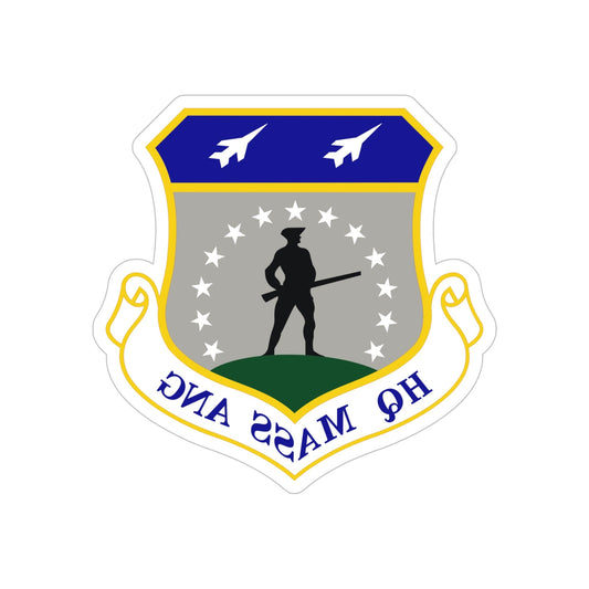 Headquarters Massachusetts Air National Guard (U.S. Air Force) REVERSE PRINT Transparent STICKER-6 Inch-The Sticker Space