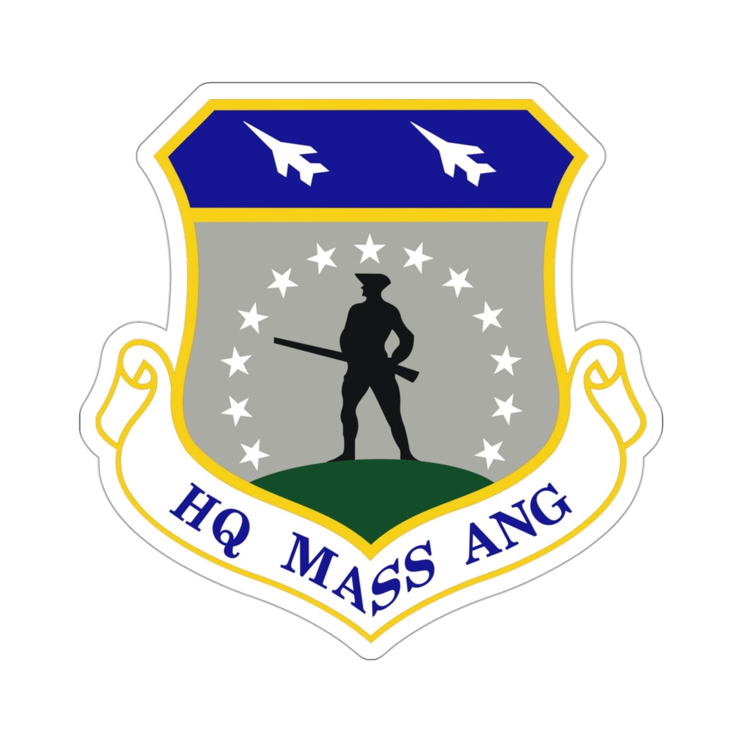 Headquarters Massachusetts Air National Guard (U.S. Air Force) STICKER Vinyl Die-Cut Decal-3 Inch-The Sticker Space